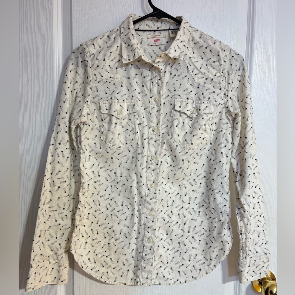 Levi’s Button Down Shooting Star Collared Tailored Fit Cotton Long Sleeve Small